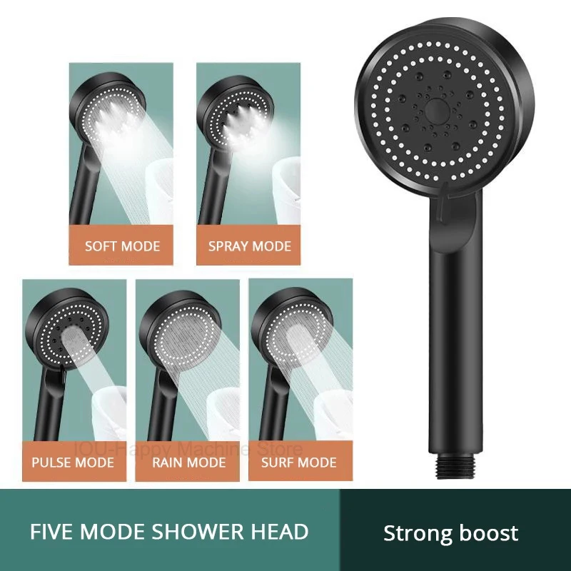 5 Modes Shower Head Adjustable High Pressure Water Saving Water Massage Bathroom Accessories shower head