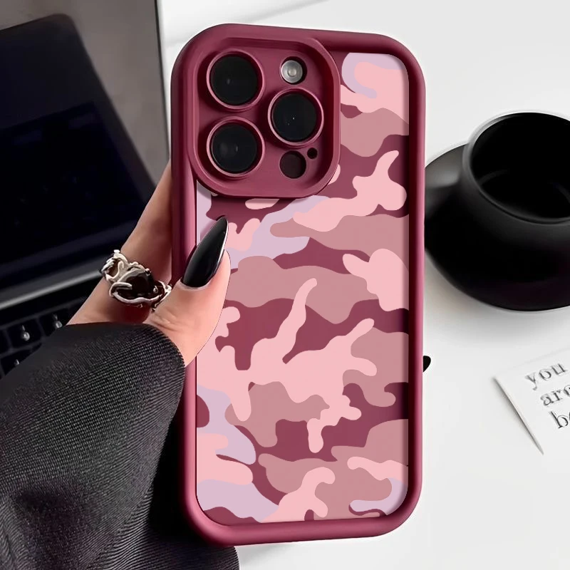 Camouflage Pattern Shockproof Soft TPU Silicone Phone Case Cover