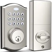 Keyless entry door lock – electronic door lock with keypad, smart latch lock with automatic lock, safe waterproof smart lock 19l
