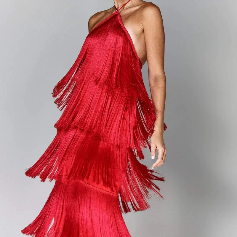 فستان سهرة نسائي برقبة رقبة رقبة أحادية اللون ، بش...