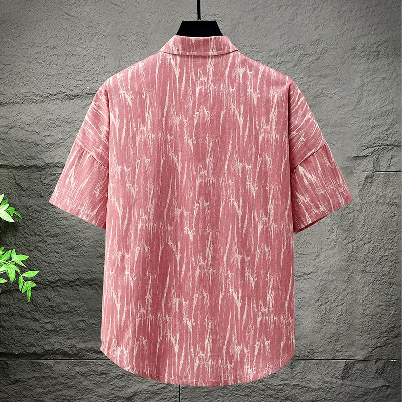 Summer Men's Plus Size Neck Short sleeved Shirt Pure Cotton Trendy Pocket Loose Work Top 160kg 12xl 11XL