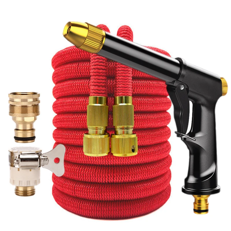 Expandable Water Garden Hose Set with Injector Magic Garden Hose reel Sprayer High Pressure Watering Car Wash Gun Water pvc Pipe