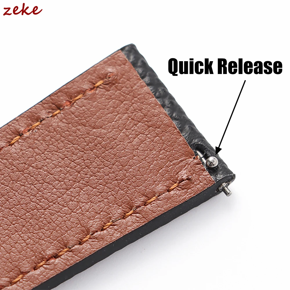 Genuine Leather Watch Strap – Retro Quick Release Wristband Accessory