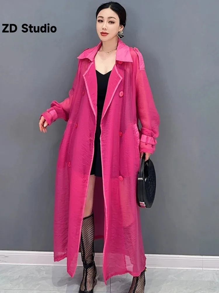 

Женское летнее пальто [ZD Studio], модное тонкое пальто с воротником-костюмом, защитой от солнца, ветра, персонализированное повседневное пальто для девушек, 2023