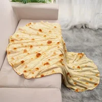 Funny Round Corn Tortilla Blanket Multi-size Soft Warm Throw Blanket for Sofa, Office, Bed, Camping Traveling Soft Flannel Wrap 2