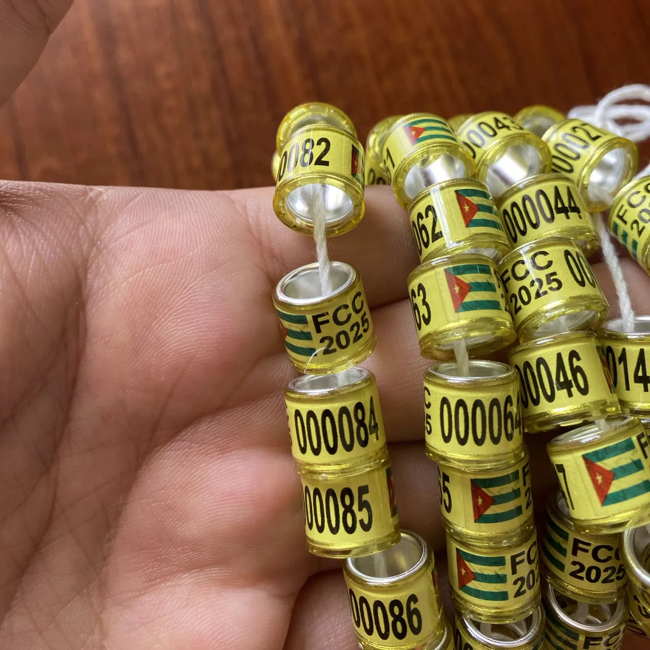 Pigeon Rings Bird Foot Rings 8mm inner rings size FCC 000001-000100 with flag of CUBA