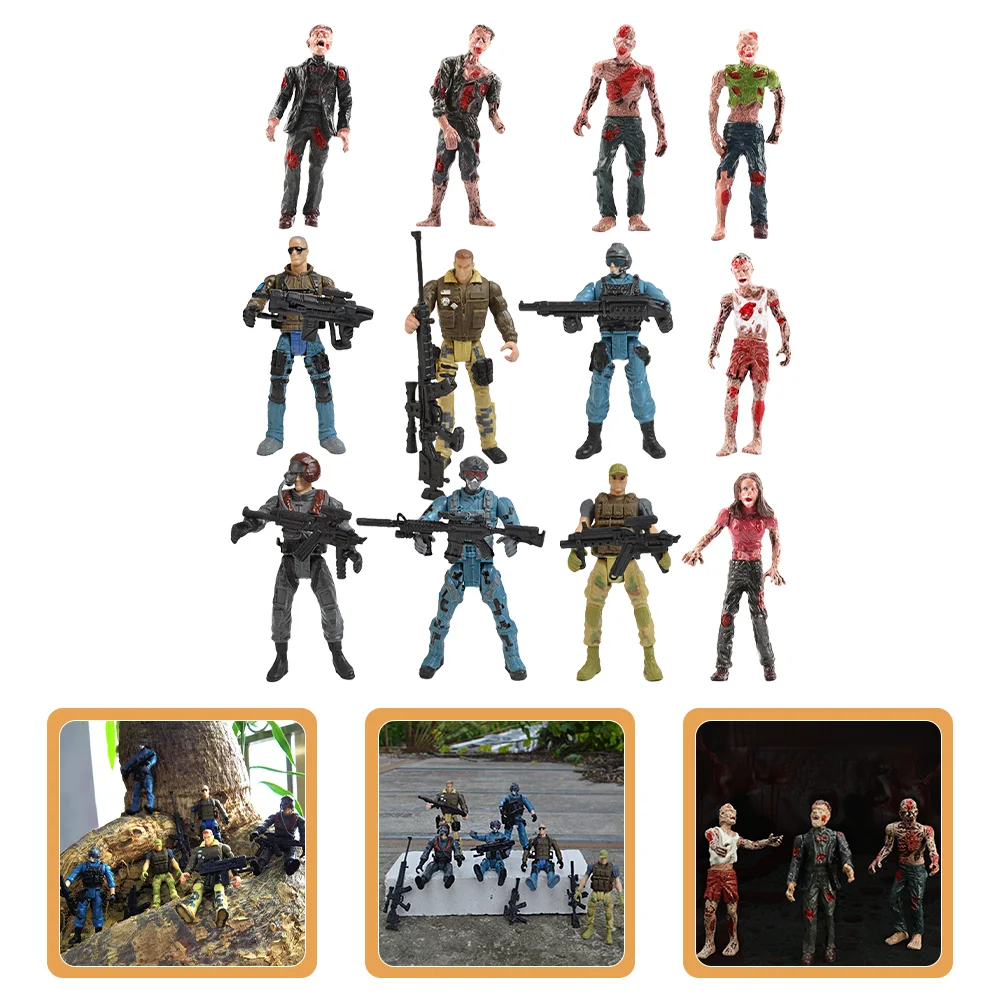 

Miniature Dolls Zombie Models Toy Set Figures Plastic Simulation Soldier Special Forces Man Toys Kids