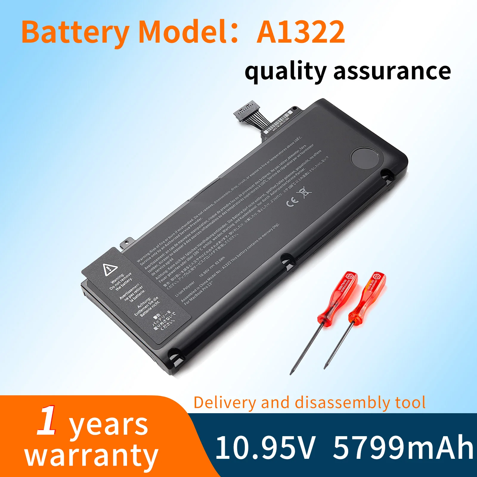 

BVBH A1322 A1278 Battery For Apple MacBook Pro 13" 2009 2010 2011 2012 MB991LL/A MB990LL/A MB990J/A MC700 MC374 MD101 MD314