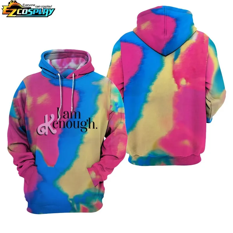 I Am Kenough Unisex Long Sleeve Hoodie Close Up Fabric Detail