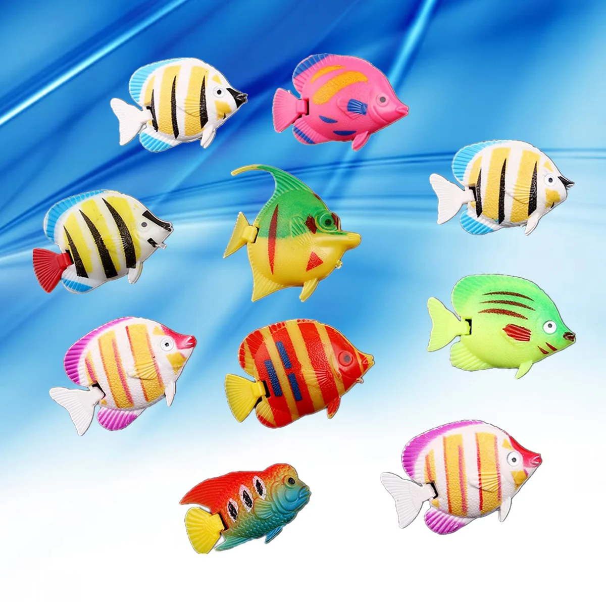 10pcs Plastic Artificial Fish Simulation Fake Fish Floating Vivid Landscape Aquarium Ornament Decoration Random Pattern