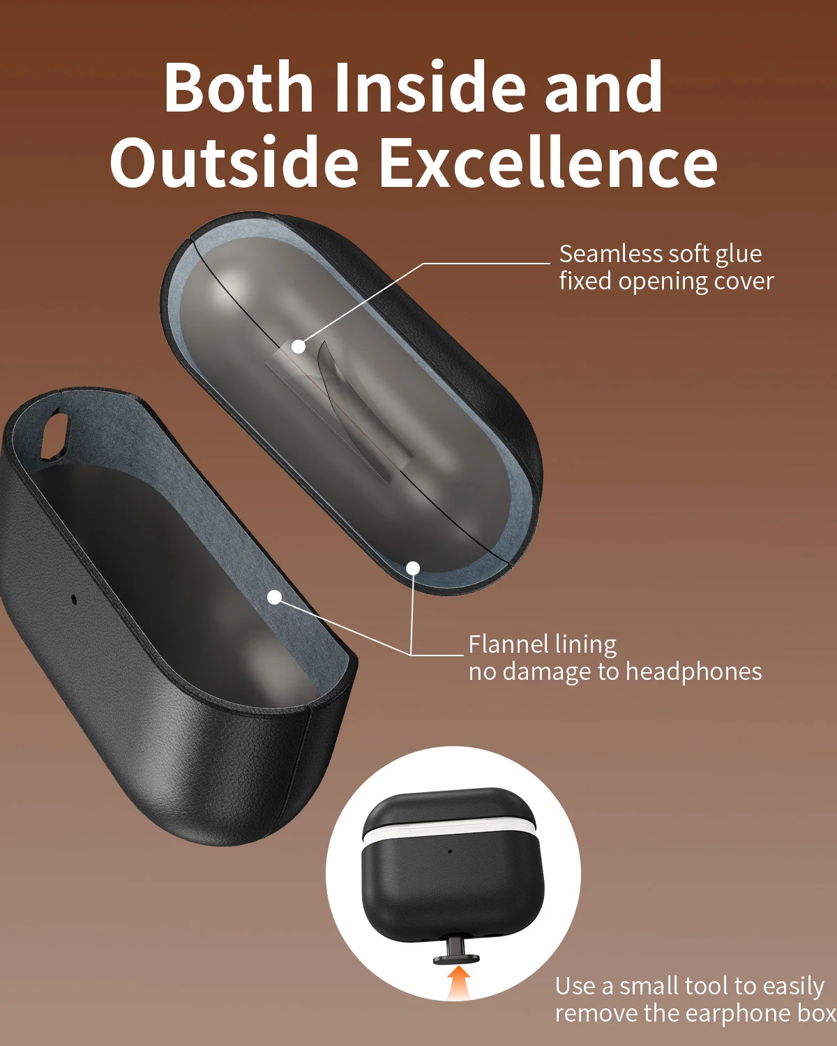 Eary Leather Case for AirPods Pro 3 Case 2025 Compatible Wireless Charging Earphone Cover Powerful Drop Protection With Keychain