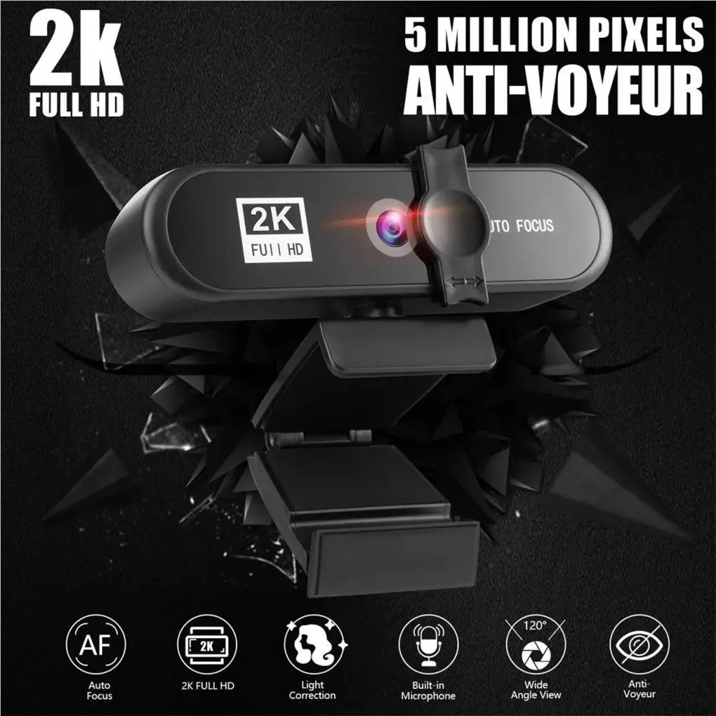 웹캠 카메라 마이크, 컴퓨터 데스크탑, 사무실 비디오, 자동 초점, 4K