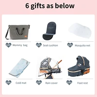 Système de poussette de voyage 3-en-1 Magic ZC, poussette compacte pliable avec nacelle, siège auto pour bébé et siège réversible, landau haute position, roues amortissantes, poignée réglable, pliage à une main, nouveau-né à tout-petit, beige 2
