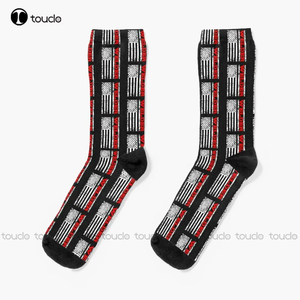 

Welder Welder Welding Funny Welder Weld Socks Black Soccer Socks Personalized Custom Unisex Adult Teen Youth Socks Custom Gift