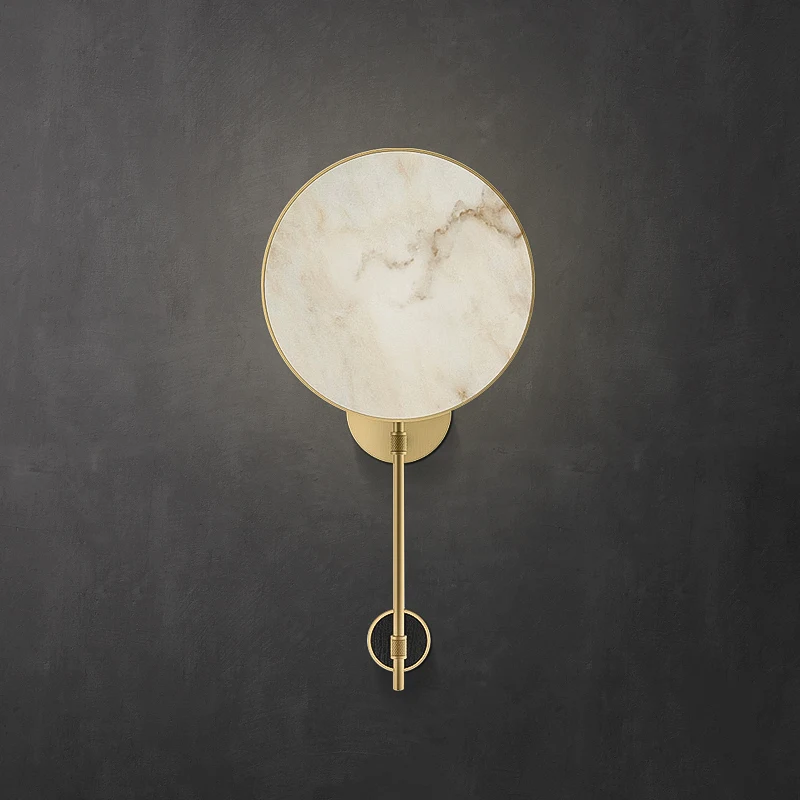 

New Chinese style wall lamp Chinese style living room modern minimalist Nordic copper marble bedroom bedside lamp