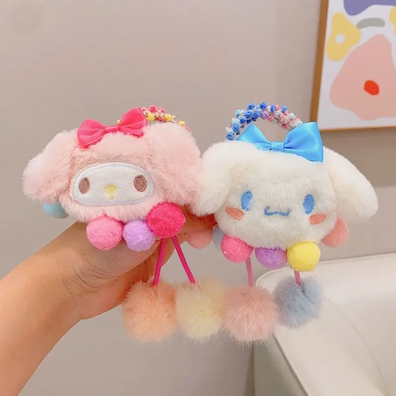 Kawaii Sanrio My Melody Hair RingS Girl Girly Heart Anime Figure Hairball Headband Rubber Band Soft Cute Cartoon Sweet New Style