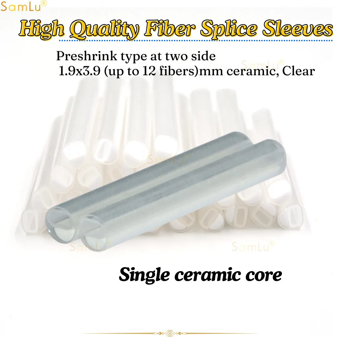500Pcs Ribbon Mass Fiber Optic Fusion Splice Protection Sleeves 40mm, Heat Shrinkable tube,Clear Up to 12 Fibers