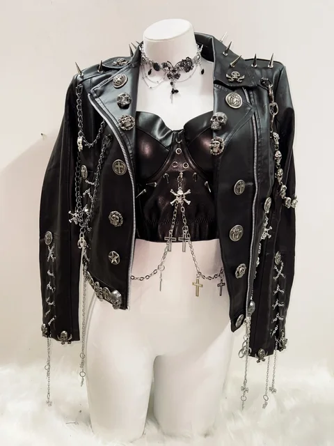 Spikey Metal Chained Jacket 4