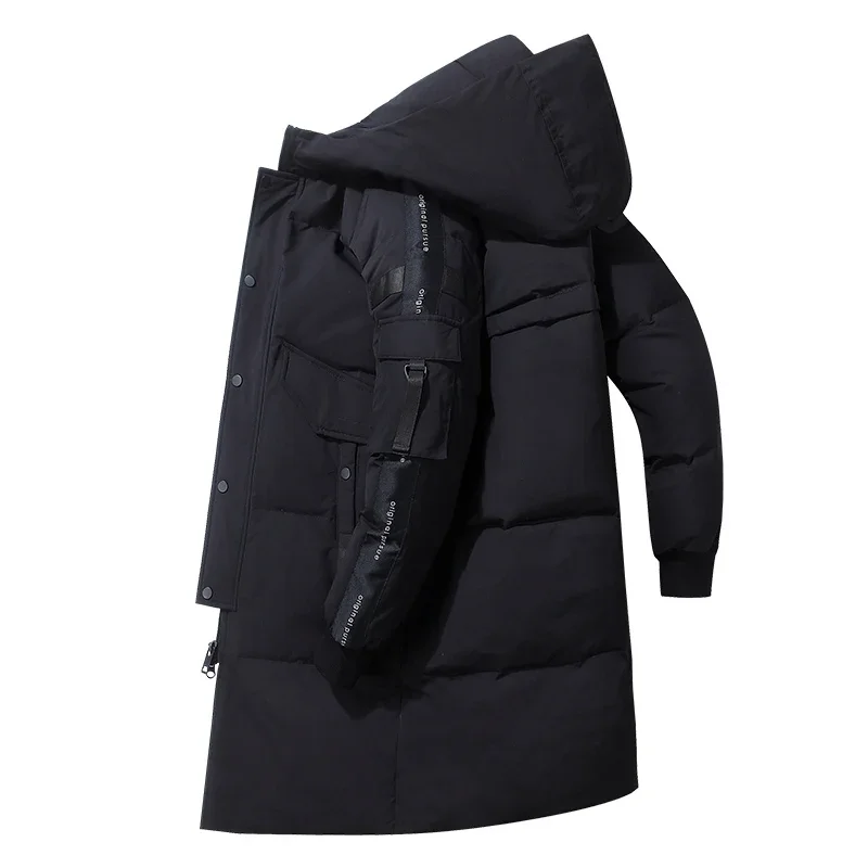 Man Jacket 2021 Winter Plus Long Down Jackets Warm Thick Hood Coats Men Fashion Outwear Outfits Classic Windproof Pockets Parkas