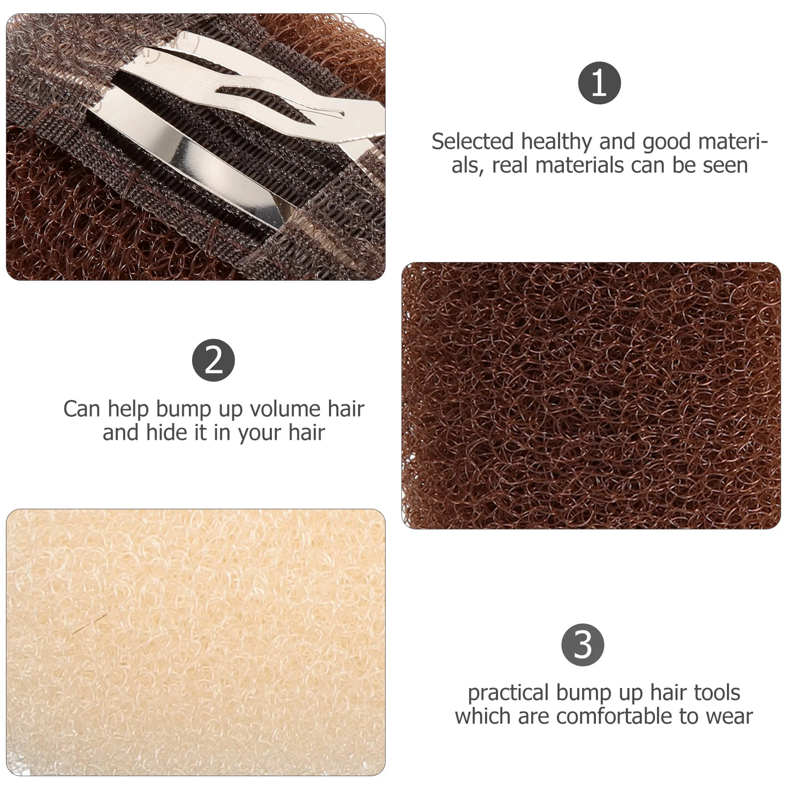 6 Pcs Hair Booster Holder Styling Pad Padding Clip Base Clips Steel Hairpin Tool Accessories for Women Volume