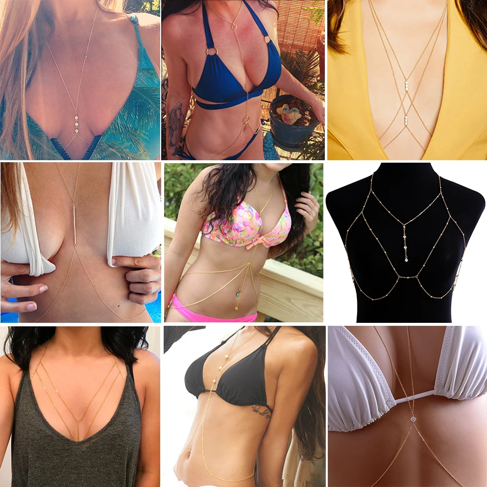 Лидер продаж, простая Сексуальная цепочка на грудь, Модная бижутерия для тела для женщин, девушек, богомия, летнее пляжное праздничное бикини, цепочка на талию с перекрестным животом