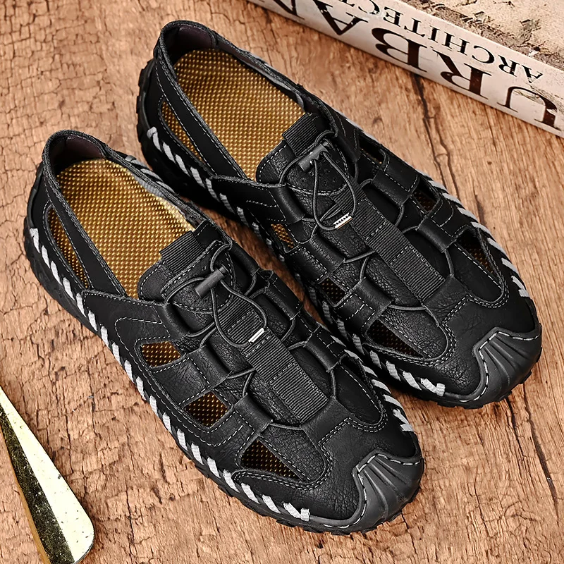 Vīriešu pārgājienu sandales ērtas ikdienas, elpojošas, neslīdošas sporta sandales āra sportam vasaras sporta āra sandales_voghion.com
