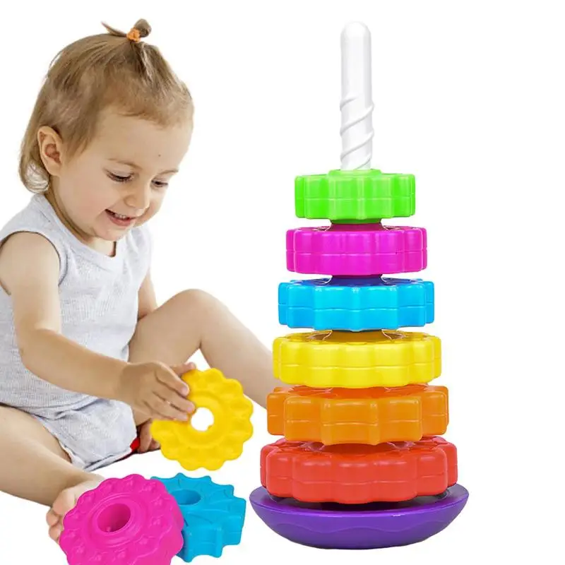 

Rainbow Spinning Stacking Toys Toddlert Spinning Wheel Toy For Fun And Engaging Brain Development Toys For Kids Boys Girls