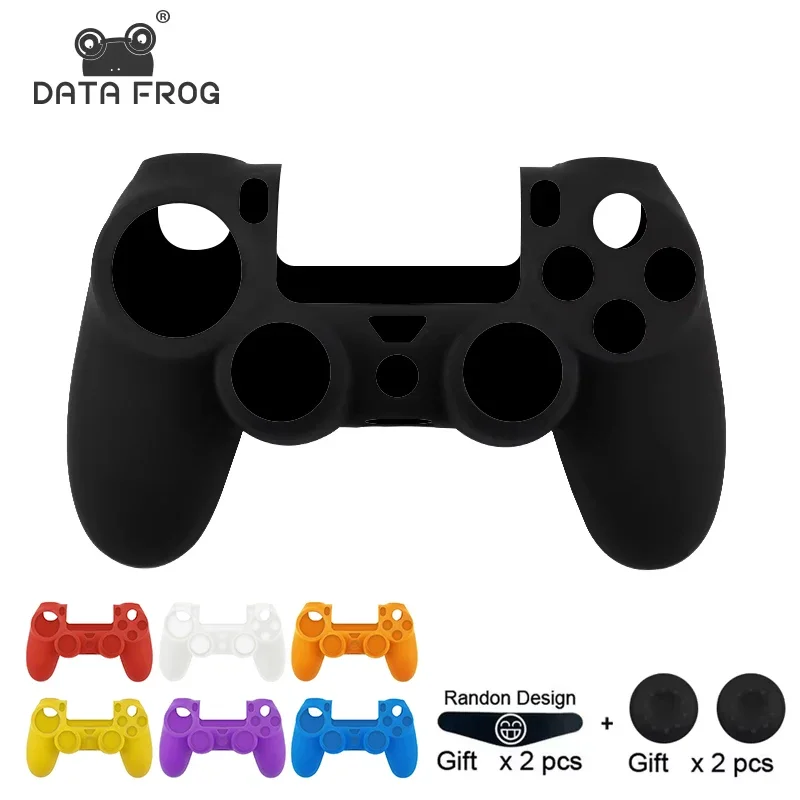 DATA FROG Anti-Slip Silicone Protective Case For PS4 Controller Soft Cover For PS4 / PS4 Pro / PS4 Slim Gamepad