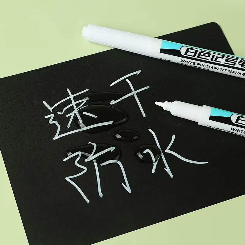 White Marker Pens 0.7/1.0/2.5mm Waterproof Oily Permanent Paint Pen Markers for Wood Rock Plastic Leather Glass Metal Ceramic