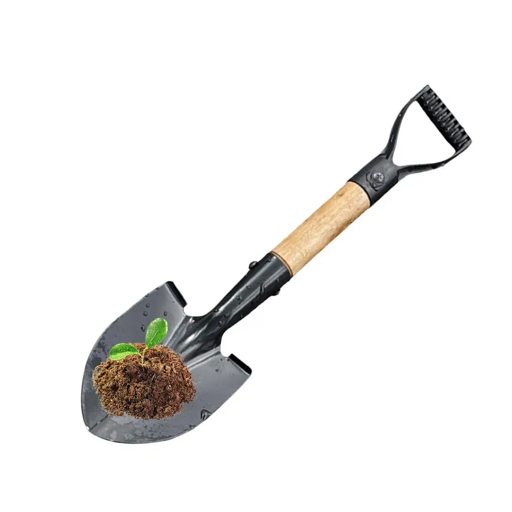 Digging Shovel D Wood Handle Anti-skidding Shovels Trowel Rustproof Garden Scoop Coated Surface Camping Outdoor Small images - 6