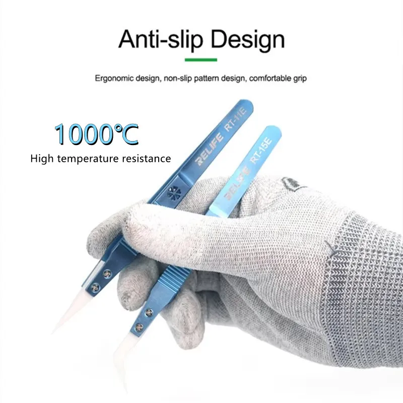 Precision Titanium Alloy Anti-Static Ceramic Tweezers with High-Temperature Resistance