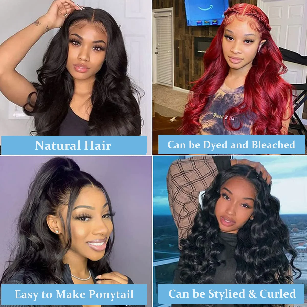 وصلات شعر جسم ريمي برازيلي للنساء ، لحمة جلد ، غرا...