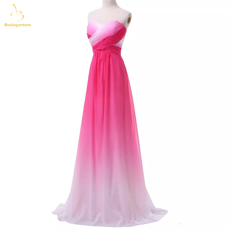 

Bealegantom Elegant Gradient Chiffon Prom Dresses Sequin Beaded Long Ombre Formal Evening Cocktail Party Gown Robes De Soiree