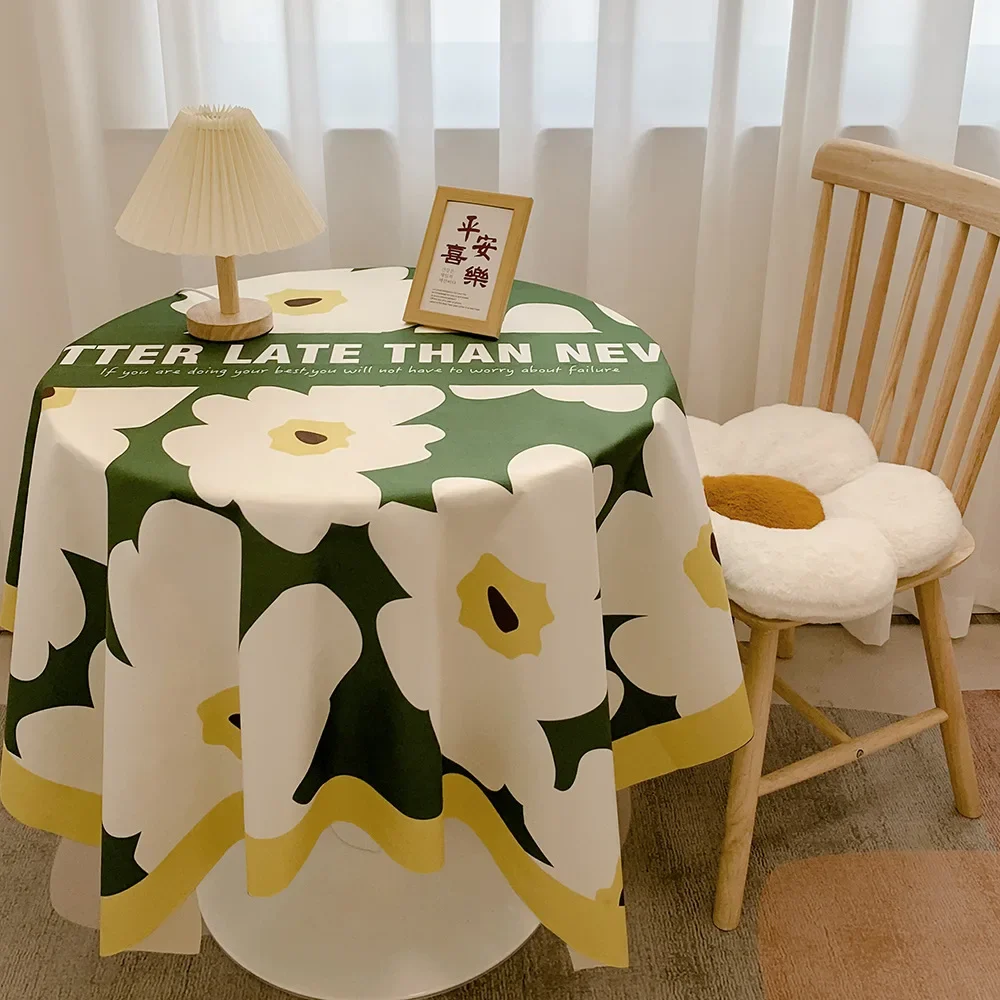 

Leisure balcony small round tablecloth waterproof, oil resistant, and washable circular tea table cloth