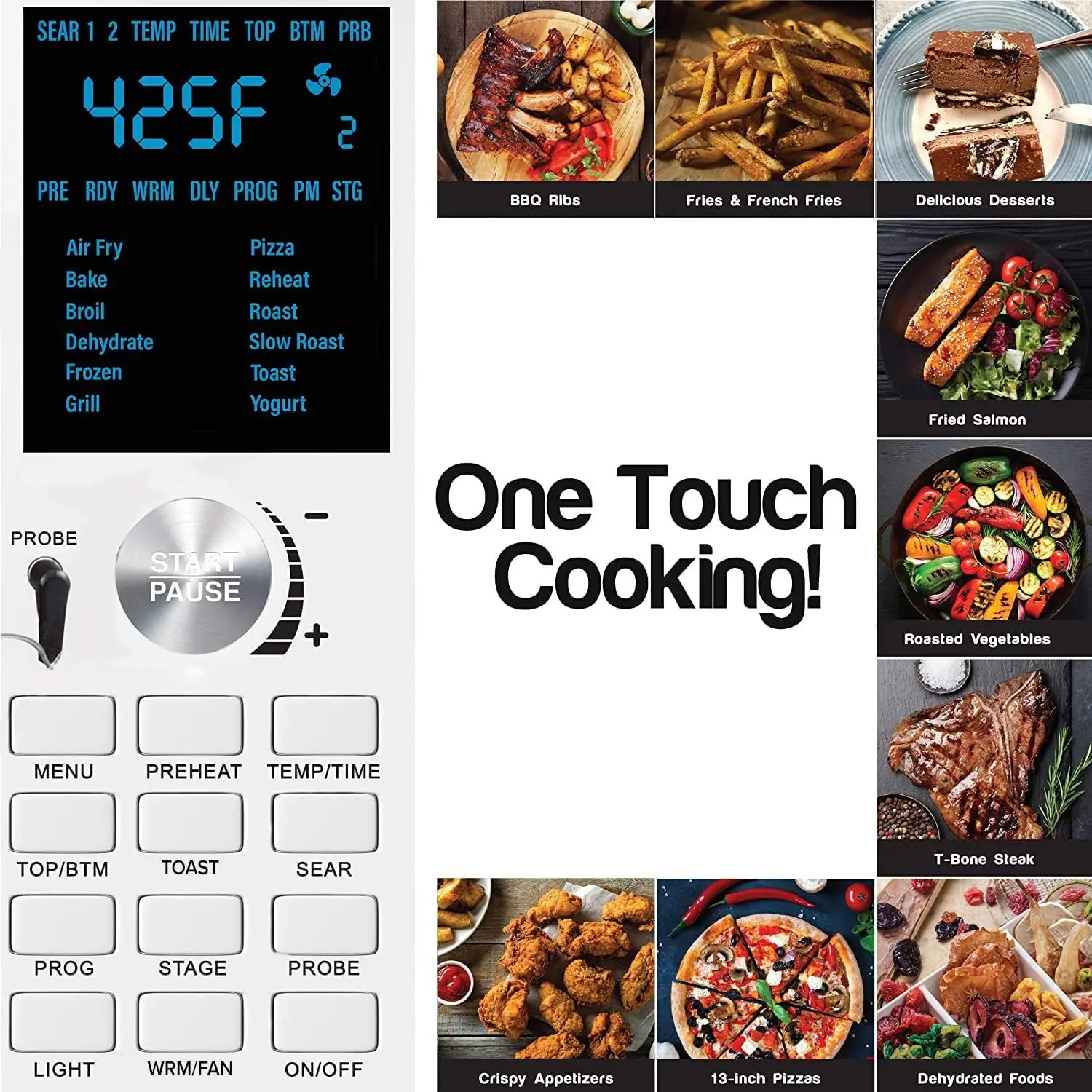 Bravo Convection Toaster Ovens Air Fryer Combo with 30QT Large Capacity For A Whole Chicken and 13" Pizza.1 3