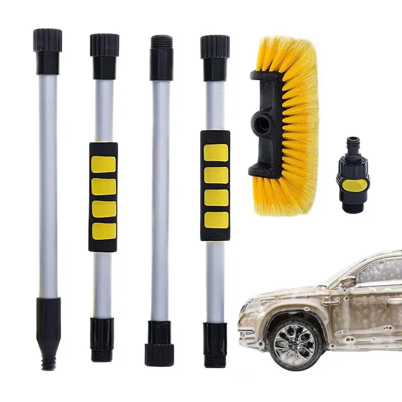 

Telescopic Car Wash Brush Soft Bristle Detachable On/Off Switch Car Truck Boat Washing Brush Detachable Pole Car Wash Equipment