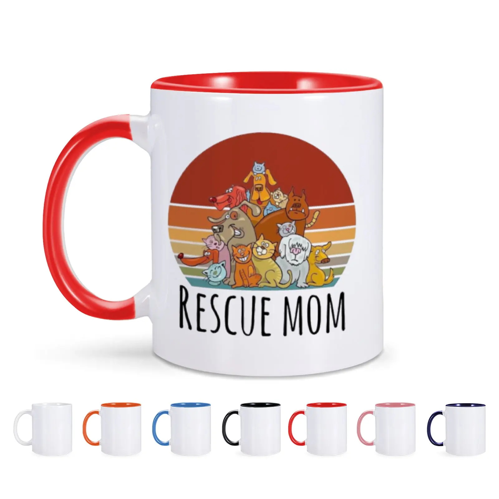 11Oz Funny Pet Tazza Da Caffè In Ceramica Rescue Mom Milk Tea Tazza Multicolore Per Pet Lover Dog Cat Mom Home Family Regalo Creativo