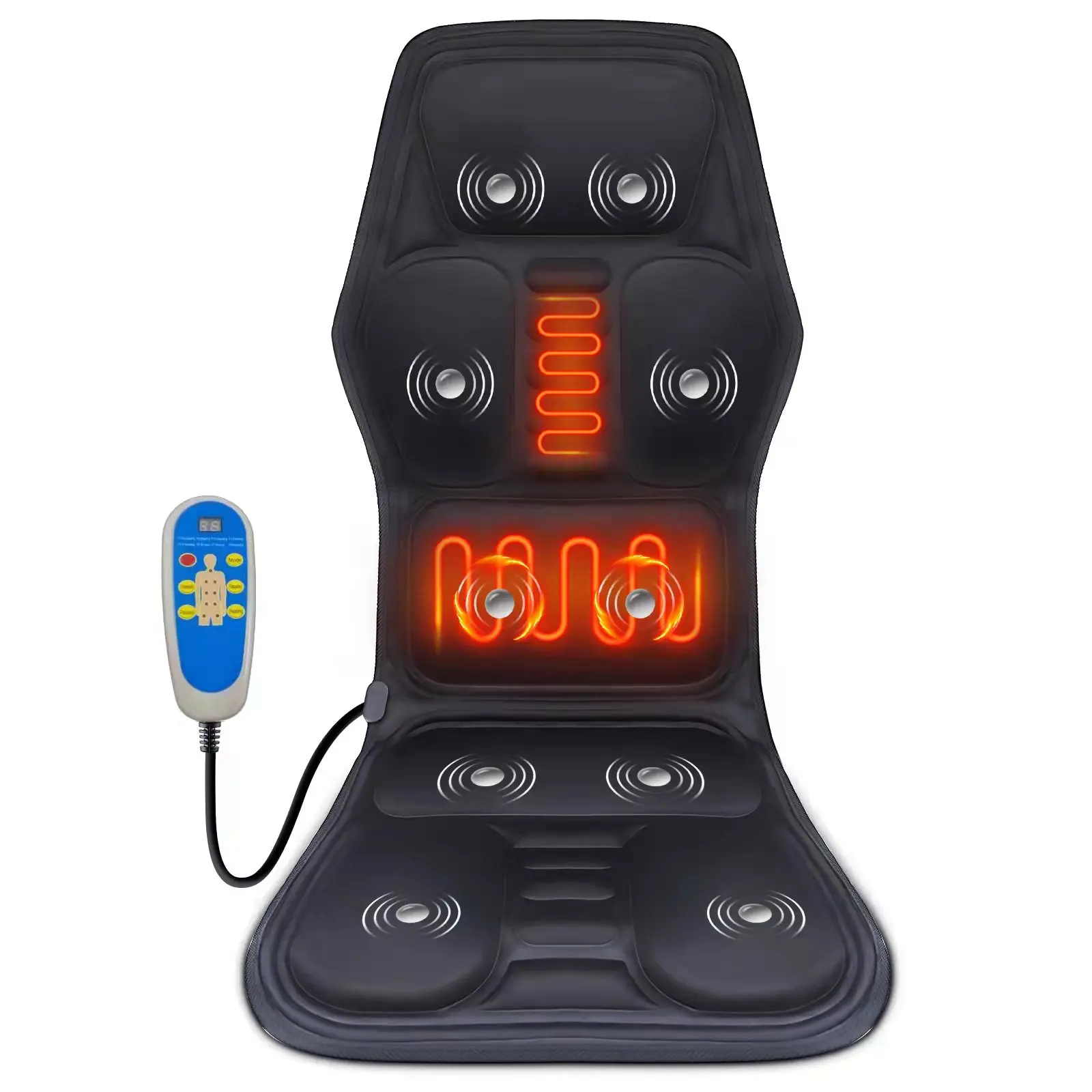Electric Vibrating Car Massager 10 Head Full Body Massage Chair Mat Portable Infrared Heating Back Vibrator massage cushion