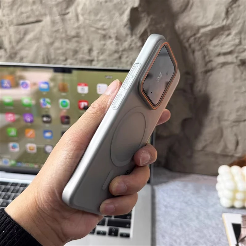 Ultra Thin Matte Translucent Barcode Phone Case with Magnetic Wireless Charging Capability