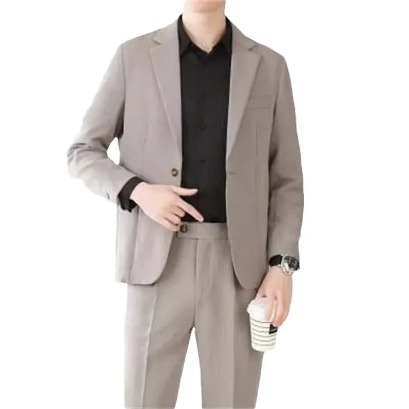 Formal Suit Spring Autumn Summer Casual Suits Men's Korean Business Western-style Clothes Trousers Set Matching Outfit For Young Men