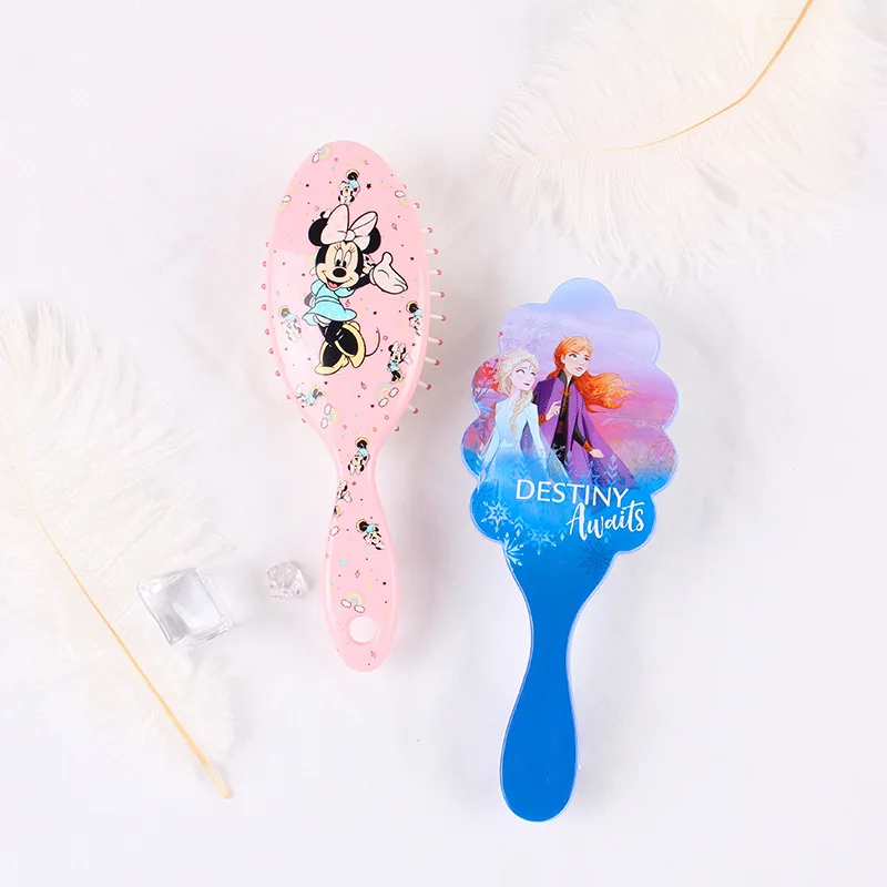 Children's Comb Princess Elsa Minnie Mouse Massage Comb Air Cushion Massage Dmooth Hair Plastic Cartoon Cute Airbag hair brush comb baby hair comb