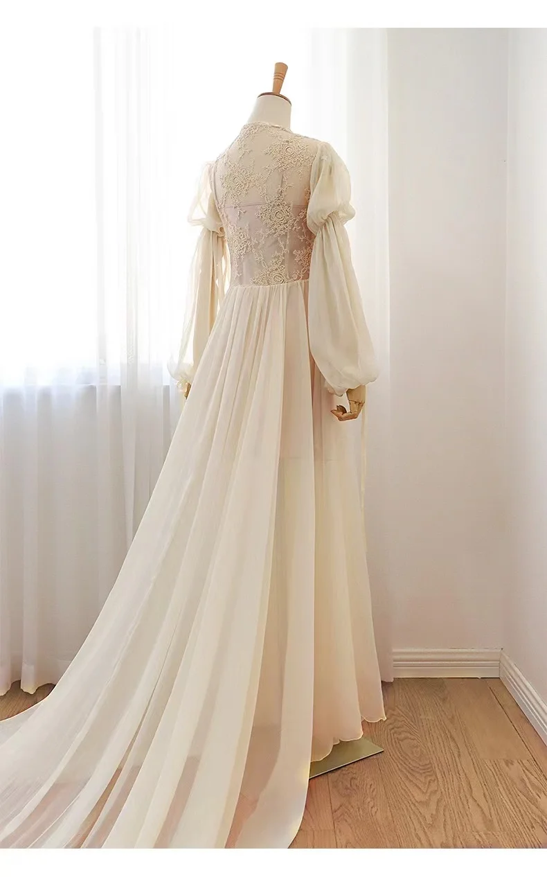 Bride White Boudoir Lace Robe Floor Length Robe with Bridesmaid Robe  Wedding Dressing Gown Women Bridal Party Honeymoon Robe - AliExpress