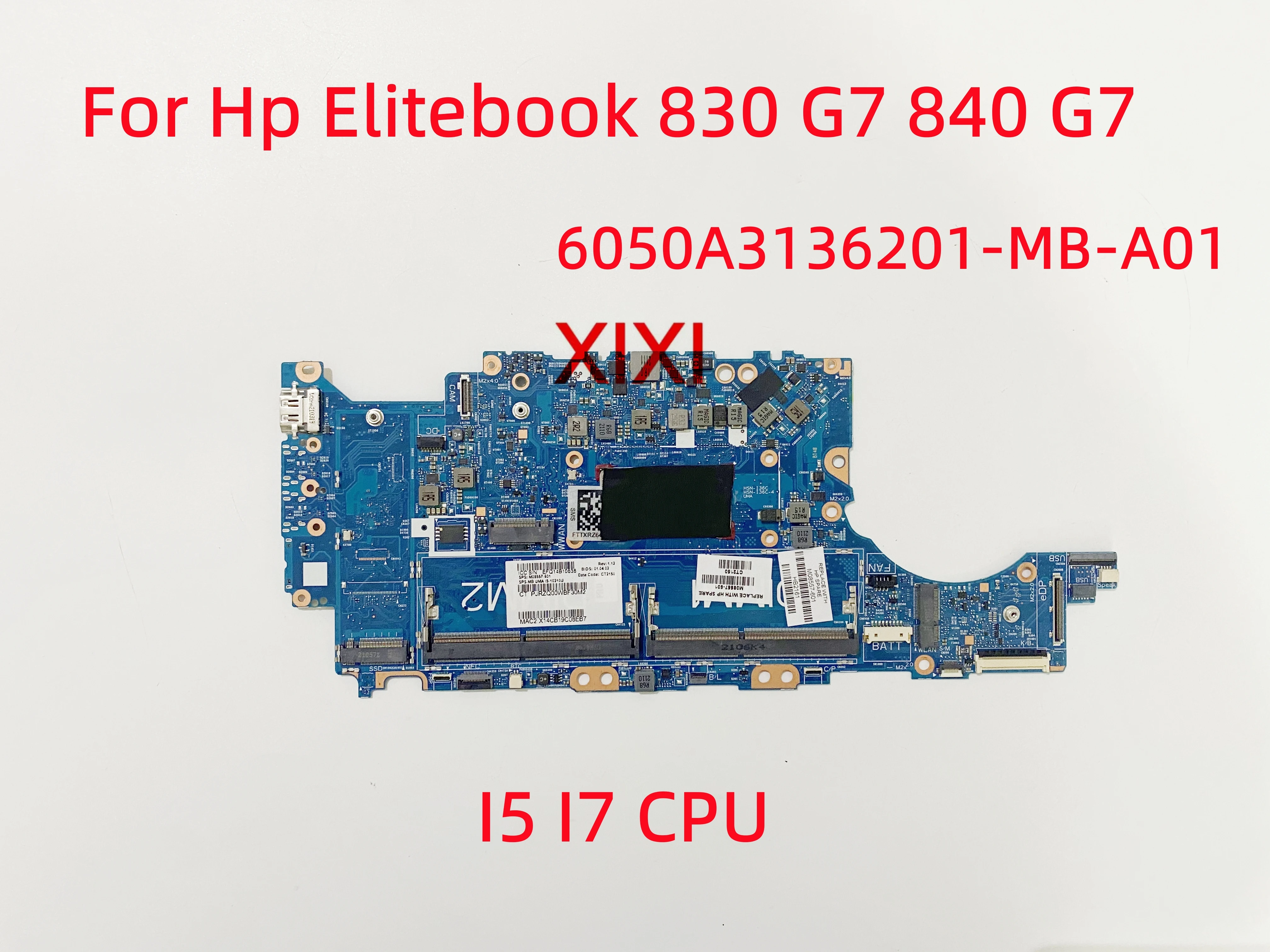 6050A3136201 MB A01 For Hp Elitebook 830 G7 840 G7 Laptop Motherboard