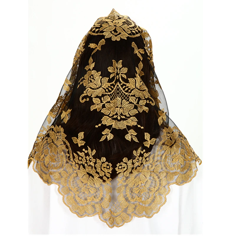 Catholic Church Veil Spanish Traditioanl Triangle Veil Women Head Covering Lace Mantilla Christian Catholic Church Veils