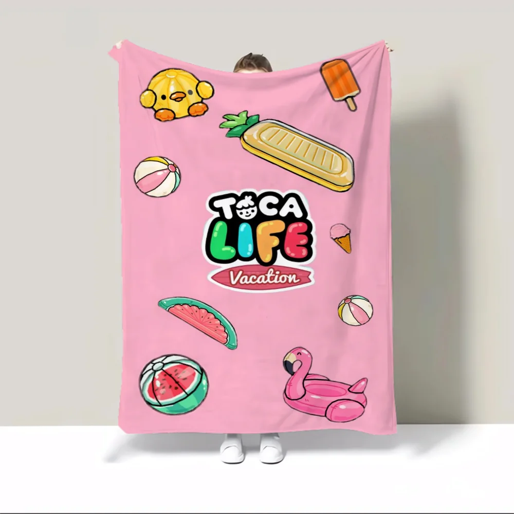 Toca Life Worlds 봉제 담요, 킹 사이즈 홈 인테리어, 비치 타올, 털 담요, 침대용, 푹신한 격자 무늬, 고급 침구, 무릎