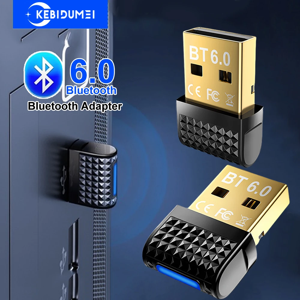 블루투스 6.0 어댑터 무선 오디오 송신기 수신기 자동차 헤드폰 스피커 용 USB 동글 Windows 8.1/10/11 드라이버 무료
