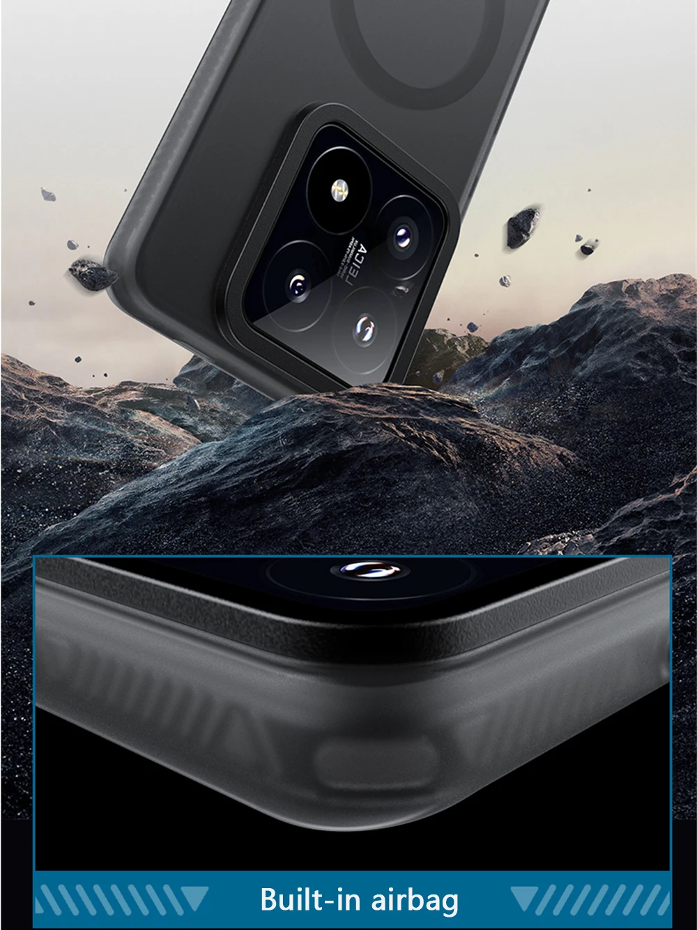 Luxury Matte Translucent Magnetic Wireless Charging Shockproof Armor Case