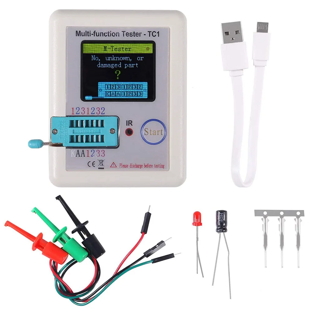 Multimeter For Diode Triode Capacitor Resistor LCR-TC1 Colorful Display Multi-functional 1.8'' TFT Backlight Transistor Tester