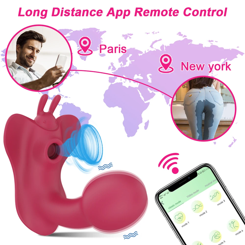 Butterfly APP Bluetooth Dildo Vibratore Femminile Telecomando Wireless Indossare G Spot Clitoride Stimolatore Massaggiatore Giocattolo Sessuale_voghion.com