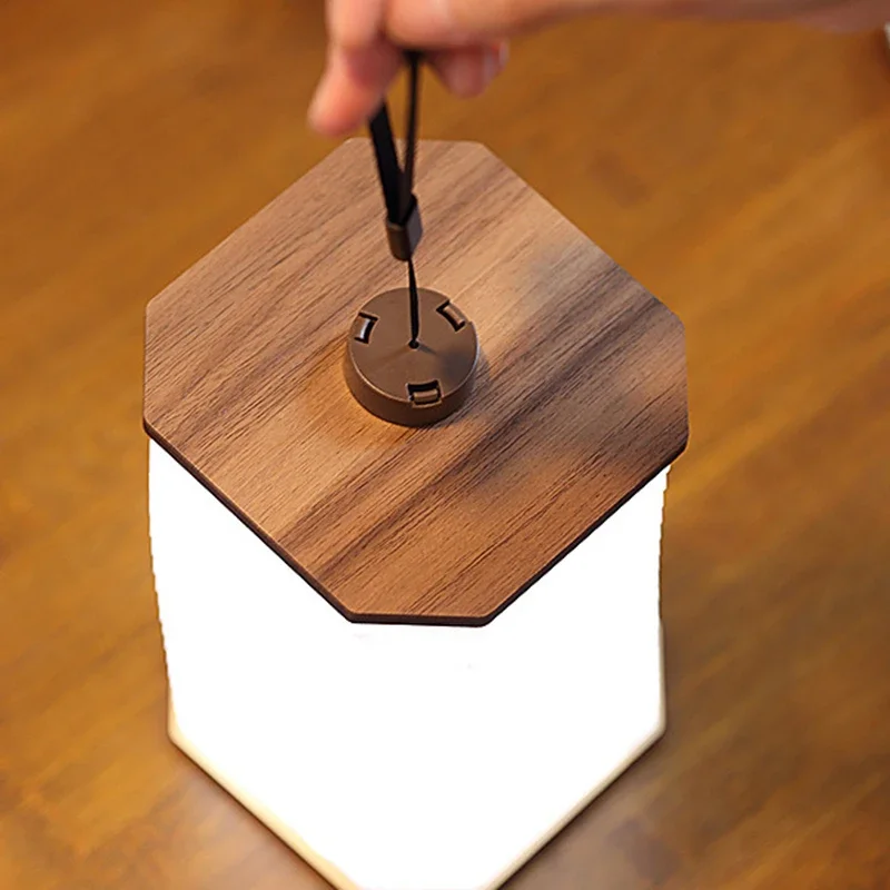 Description Picture 3 of itemPortable Led Retro Lamp Creative Usb Rechargeable Wooden Lamp 360° Folding Organ Book Light Decor Bedroom Desk Table Lamp 2024